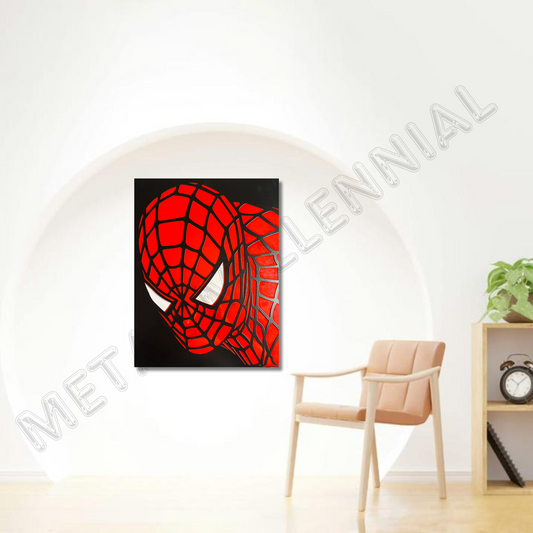 SPIDER MAN WITH RED BACKGROUND